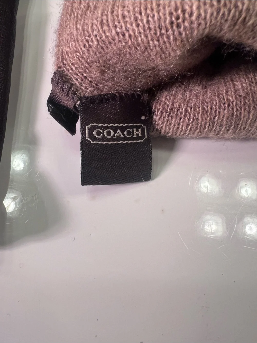 Coach Brown Leather & Cashmere Womens Gloves Size 8 NWOT 8” Long & 8” Wide India